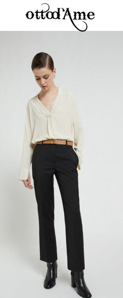 OTTOD'AME  Pantalone alla caviglia PTM_DP9911_1920 nero