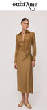 OTTOD'AME Camicia regular in lino MSM_DC5272_2372 rhum