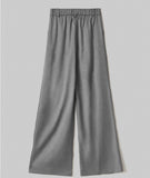 HINNOMINATE Pantalone Over In Twill Con Pences E Elastico   Sul Dietro • Grigio Melange HMABW02219