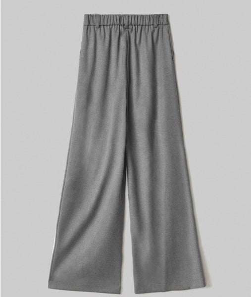 HINNOMINATE Pantalone Over In Twill Con Pences E Elastico   Sul Dietro • Grigio Melange HMABW02219