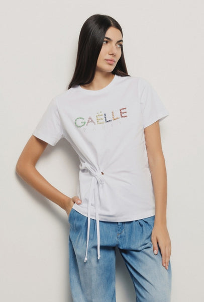 GAELLE PARIS T shirt in jersey con ricamo GAABW04567