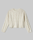 HINNOMINATE Maglia Paricollo Corta Con Trecce E Rotture • Bianco Burro HMABW02191