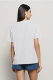 GAELLE PARIS TSHIRT  GAABW04592 T shirt in jersey paricollo con ricamo • Bianco