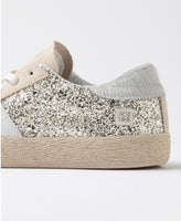 D.A.T.E. SNEAKERS DONNA HILL LOW GLITTER PLATINUM