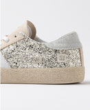 D.A.T.E. SNEAKERS DONNA HILL LOW GLITTER PLATINUM