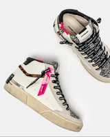 CRIME LONDON DONNA RECUT HIGH WHITE CHEETAH ART.25172