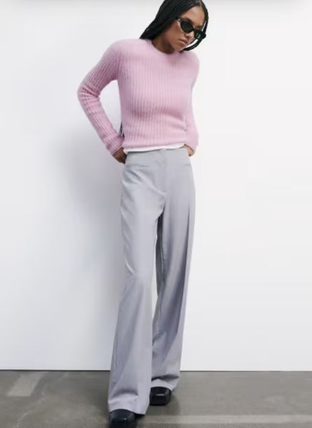 PATRIZIA PEPE Maglia girocollo a costine 2K0328_K294_M555  rosa