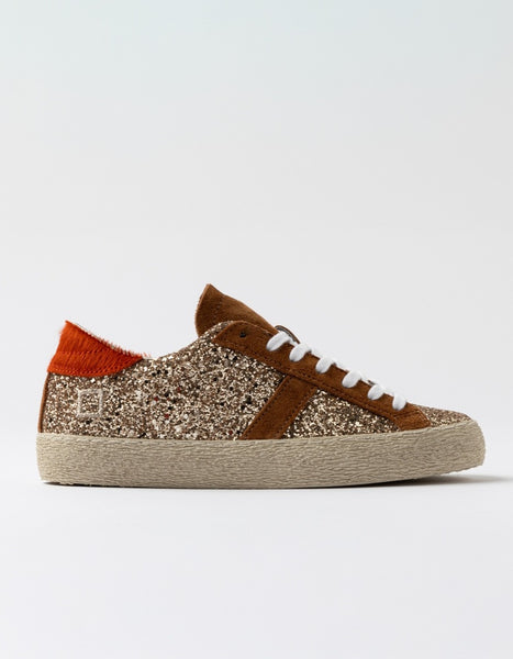 D.A.T.E. SNEAKERS DONNA HILL LOW GLITTER BRONZE