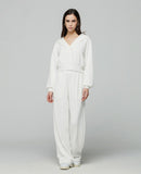 HINNOMINATE Felpa cappuccio in modal con scollo a "v"  HMABW01444 OFF WHITE