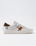 D.A.T.E. SNEAKERS DONNA  HILL LOW CALF WHITE-LEOPARD