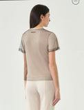 PATRIZIA PEPE T-shirt in maglia top con logo strass 8M 1815 J370