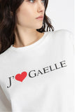 GAELLE PARIS T-Shirt In Jersey Girocollo Mezza Manica Con Stampa • Off White GAABW07767
