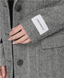 HINNOMINATE Cappotto Lungo Spigato Monopetto  HMABW02294 nero