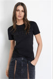 GAELLE PARIS T-Shirt Paricollo Mezza Manica Con Logo Glitter Nero • Nero - GAABW08302