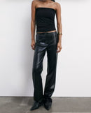 PATRIZIA PEPE Pantaloni spalmato stile biker 8P0757_E005_K103 nero