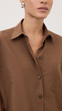 OTTOD'AME Camicia corta over PCH_DC5233_2236 cioccolata