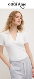 OTTOD'AME Maglia con scollo a V FRL_DM8155_1948 bianco