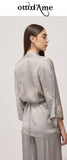 OTTOD'AME Blusa a kimono in raso di viscosa FMG_TC5283_1955 argento