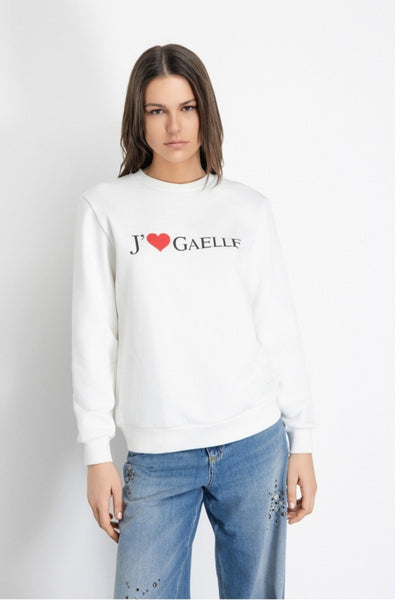 GAELLE PARIS Felpa Paricollo Manica Lunga • Off White - GAABW07766