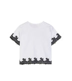 PATRIZIA PEPE          T-shirt con inserti pizzo 8M0191_J0070_W103