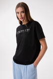 GAELLE PARIS T-Shirt Paricollo Mezza Manica Con Strass Termo  GAABW09374 nero