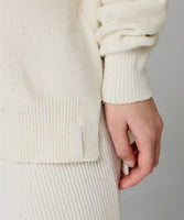 HINNOMINATE Maglia Cappuccio Con Paillettes Piu' Lunga Sul Dietro • Bianco Burro HMABW02310