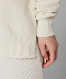 HINNOMINATE Maglia Cappuccio Con Paillettes Piu' Lunga Sul Dietro • Bianco Burro HMABW02310