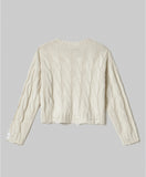 HINNOMINATE Maglia Paricollo Corta Con Trecce E Rotture • Bianco Burro HMABW02191