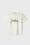 GAELLE PARIS T-Shirt In Bielastico Mezza Manica Con Stampa • Off White GAABW07774