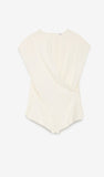 OTTOD'AME Top con drappeggio asimmetrico MSV_DT9285_2102 latte