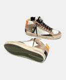 CRIME LONDON SNEAKERS UOMO SK8 DELUXE MID BURNT ASHES ART 11152