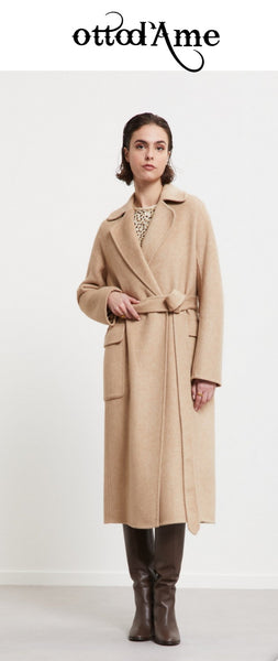 OTTOD'AME Cappotto lungo doppiopetto FOS_DJ0052_1941 ECRU'