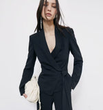 PATRIZIA PEPE Blazer in crêpe con fusciacca 2S1563_A411_K103 nero