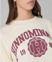 HINNOMINATE Felpa Paricollo Over College • Bianco Burro HMABW02070