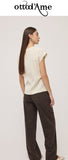 OTTOD'AME Top con drappeggio asimmetrico MSV_DT9285_2102 latte