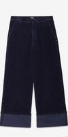 OTTOD'AME Pantalone in velluto VLY_DP9880_2222 blu