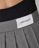 HINNOMINATE Gonna Corta A Pieghe A Vita Alta • Grigio Melange HMABW02226