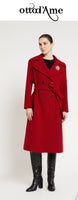 OTTOD'AME Cappotto lungo in lana cotta PKY_DJ0075_2355 CHERRY