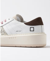 D.A.T.E. SNEAKERS DONNA HILL PLATFORM CALF WHITE-PLATINUM