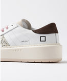 D.A.T.E. SNEAKERS DONNA HILL PLATFORM CALF WHITE-PLATINUM