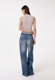GAELLE PARIS PANTALONE BOY IN DENIM CON MOSCHETTONE GIOIELLO GAABW09510
