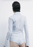 PATRIZIA PEPE Camicia body a manica lunga a righe 8C0820_A544_FG15 ICE water stripes