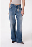 GAELLE PARIS PANTALONE BOY IN DENIM CON MOSCHETTONE GIOIELLO GAABW09510