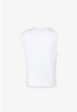 GAELLE PARIS T-Shirt Smanicata Con Dettaglio Sul Davanti E Logo Strass Lato Cuore GAABW09373 bianco