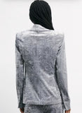 PATRIZIA PEPE Blazer "ESSENTIAL" in velluto 2S1536_J343_S733 mistery grey