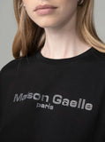 GAELLE PARIS  T-shirt paricollo mezza manica con logo strass sul davanti
GAABW11326