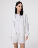 HINNOMINATE  Felpa Cappuccio Basica In Viscosa Con Inserti N Raso • Off White 
 HMABW02400