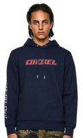 DIESEL FELPA UOMO CAPPUCCIO BLU S-GIRK HOOD K10