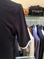 PAOLO PECORA T SHIRT BLU MEZZA MANICA IN COTONE