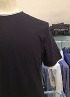 PAOLO PECORA T SHIRT NERA MEZZA MANICA IN COTONE